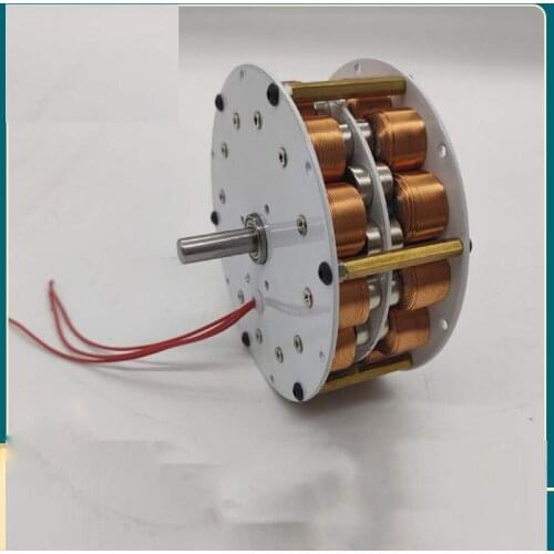 High-power disc generator with iron core, ultra-low speed, high efficiency, and strong magnetic three-phase AC power generation