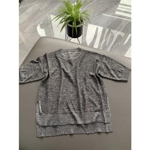 Ice silk short sleeve knitting summer loose size women short sleeve T-shirt with hip hop style