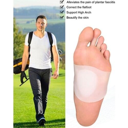 1pair Silicone Arch Foot Pads Arch Support Insoles Insoles Foot Flat Support Orthopedic Arch Insoles High For Womens L6M8
