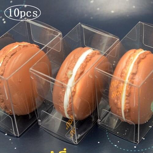 10pcs Macaron Box Clear Plastic Macaron Boxes Transparent Macarons Box Packaging Storage Boxes Party Supplies Chocolate Donut