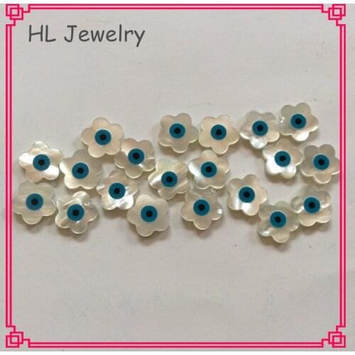 100PCS/Lot Wholesale Price 12 MM Blue Eye 5C Flower Shell MOP Beads For DIY Jewelry