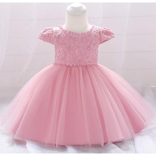 2021 Summer Infant Newborn Christening Dress For Baby Girl Dresses Party Wedding Princess 1 Year Birthday Dress 1 2 Year White