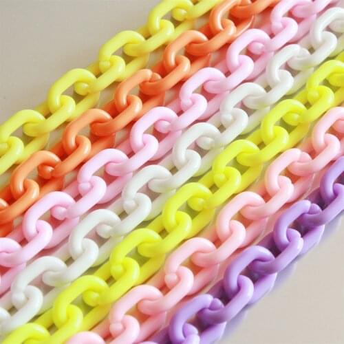 60pcs Solid Color Oval Acrylic Chain Links, Plastic Chain Links, Necklace Chain Links, Open Link ,Size 19mmx14mm