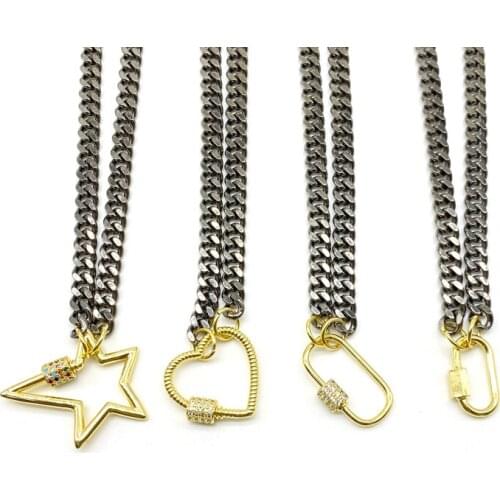 5pcs/lot 2020 Popular Screw Clasp black Chain Chocker Necklace