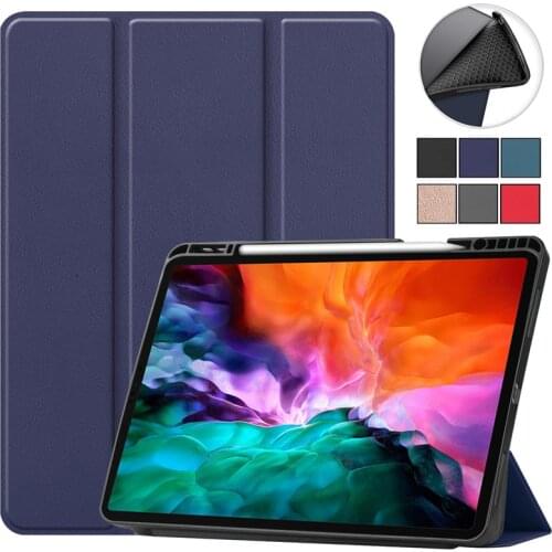 For iPad Pro 2021 Case 11 12.9 inch PU Leather TPU Back Stand Smart Cover For iPad Pro 11 12 9 2021 2020 Case With Pencil Holder