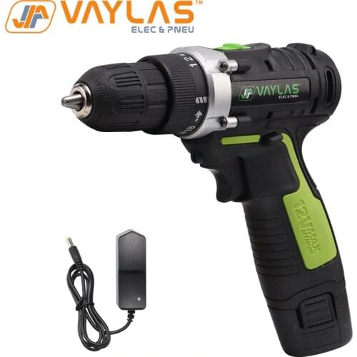 12V Dual Speed Rechargeable Electric Screwdriver Impact Driver Power Tool Cordless Drill with 1 Lithium Battery