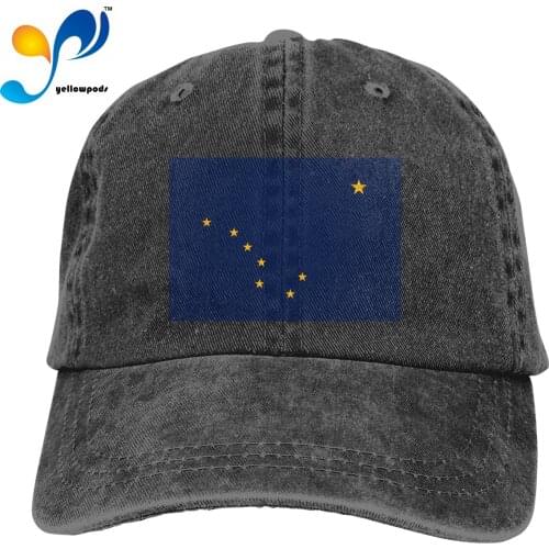 Denim Baseball Cap Men Women Flag Of Alaska Snapback Hat Summer Sports Hip Hop Cap Gorras