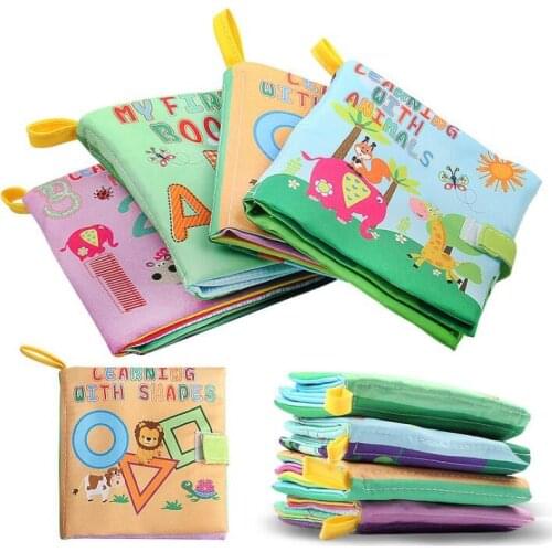 Baby Toys 0-36 Months Intelligence Development Cloth Book Soft Rattles Unfolding Activity Books Cute Animals Kids Toys