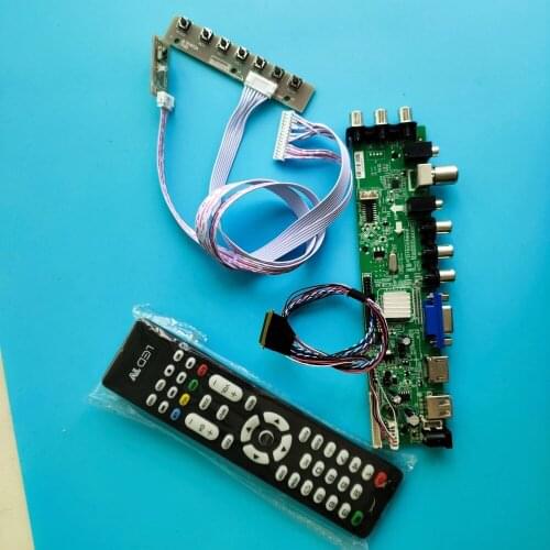 Kit For HB140WX1-600/HB140WX1-101 controller board LED USB VGA TV Panel DVB-T2 screen Signal digital HDMI AV 1366X768 14" remote
