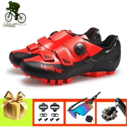 Mountain Bike Sneakers Men Zapatillas Mtb Ciclismo Self-locking Breathable Athletic Racing Bicycle Shoes Add SPD Pedals Footwear