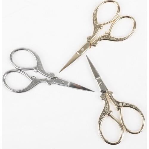Professional Makeup Nail Sewing Retro Classic Stainless Steel Scissors Durable Small Phoenix Cuticle Scissors Manicure Tools