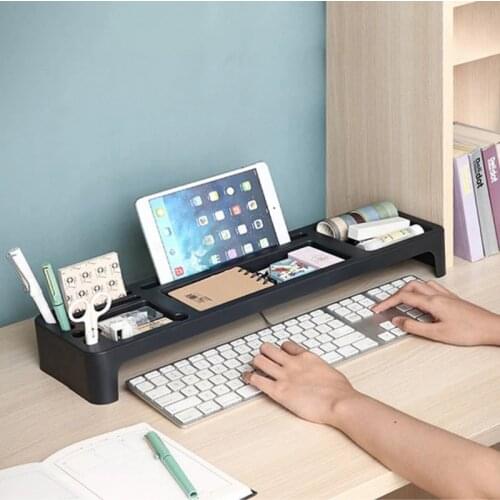 Multifunctional ABS Pen Holder Keyboard Storage Rack Stationery Storage Box Pencil Case Desk Organizer Home Office Supplies