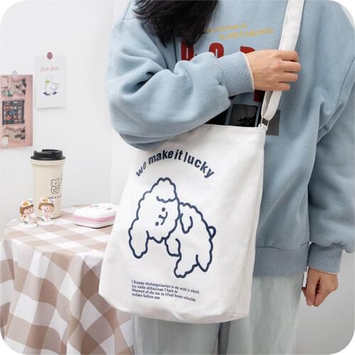 Reusable Grocery High Capacity Shopping Crossbody Bags Eco Canvas Women Handbags Casual Shoulder Bags School Travel Women Bag