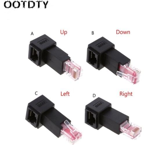Multi-angle RJ45 Cat 5e Male to Female Lan Ethernet Network Extension Adapter