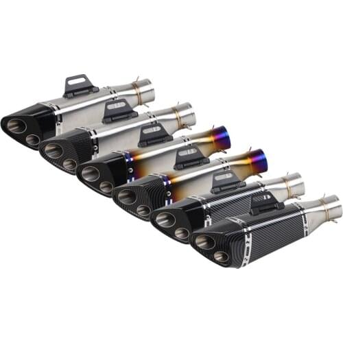 Inlet 51mm Motorcycle Exhaust Pipe Muffler Motorbike Escape Moto Universal for ER6N ER6F GSR750 CBR150 CBR650 CBR300 CBR400 Etc