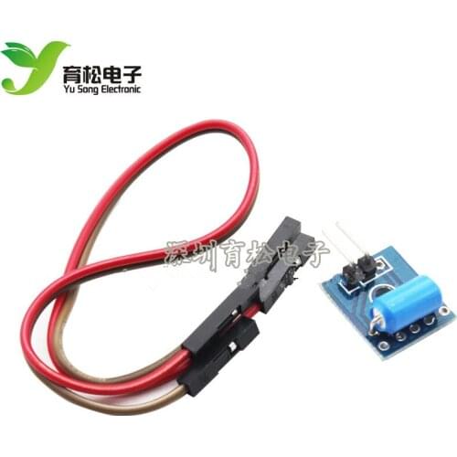 Normally closed vibration sensor with small board, including small PCB board, 2 20cm long DuPont wires and sensor