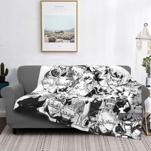 Katsuki Bakugo My Hero Academia Blanket Flannel Summer Breathable Lightweight Throw Blankets for Bedding Couch Bedding Throws