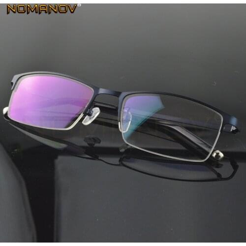Custom made optical prescription glasses photochromic Classic large Titanium alloy half-rim frame myopia short sight reading
