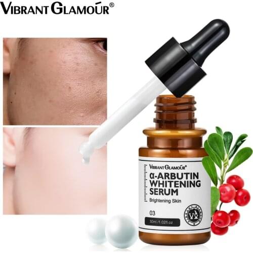 VIBRANT GLAMOUR Arbutin Whitening Serum Brighting Moisturizing Essence Reduce Dullness Spot and Acne Marks Facial Skin Care 30ml