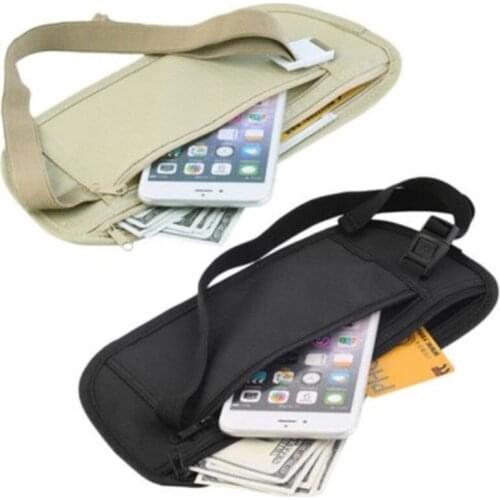 New Travel Men Women Waist Pouch for Passport Money Phone Bag Belt Bag Fabric Hidden Security Wallet