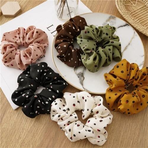 Ruoshui New Dot Scunchies For Woman Girls Elastic Hairband Rubber Band Women Trendy Hair Accesosries Ponytail Holders Ornaments