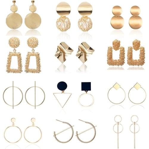 Fashion Statement Earrings 2019 Big Geometric earrings For Women Hanging Dangle Earrings Drop Earring modern Jewelry