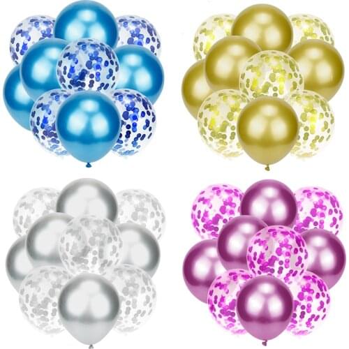 Mixed Gold Balloons 10pc Metallic Colors Latex Balloons Confetti Air Balloons Wedding Birthday Party Decoration Kids Adult Ball