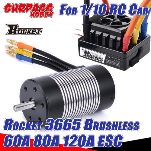 SURPASS HOBBY 3665 Brushless Motor ESC 120A 80A 60A Waterproof for 1/8 1/10 RC Car TRAXXAS Slash 1/10 Short Truck WLtoys HSP 550