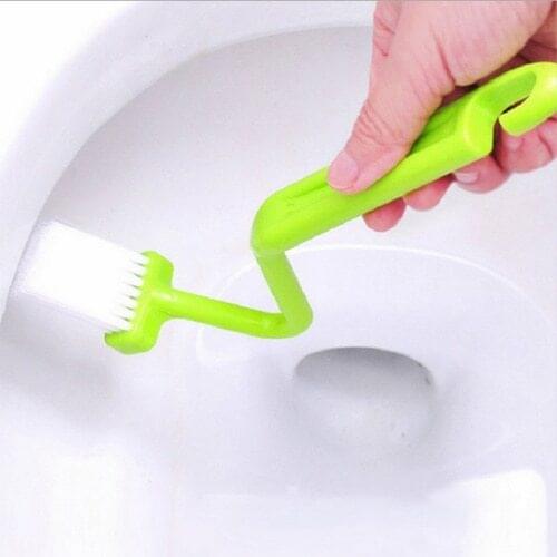 Thickening Toilet Brush Toilet Brush Bending Handle Cleaning Brush V Shape S Brush Bathroom Plastic Brush