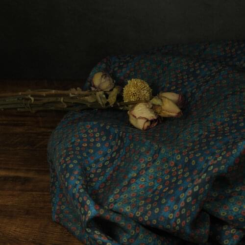 High quality pure ramie tissus Color Wave Points fabric Summer High-end clothing gowns and shirts tissu