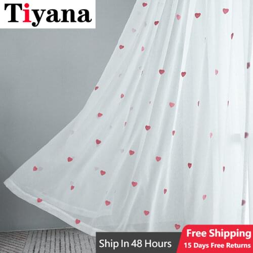 Modern Children Cartoon 3D Heart Tulle Curtains For Girls Bedroom Sheer Curtain Finished For Living Room Custom Panel ZH469Y