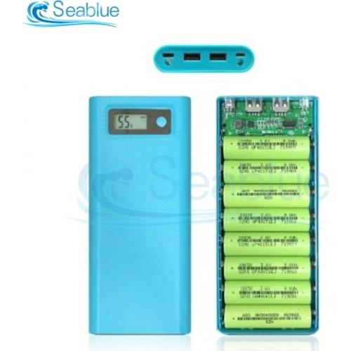 8x18650 Battery Charger Box Power Bank Holder Case Dual USB LCD Digital Display 8*18650 Battery Shell Storage Organize DIY