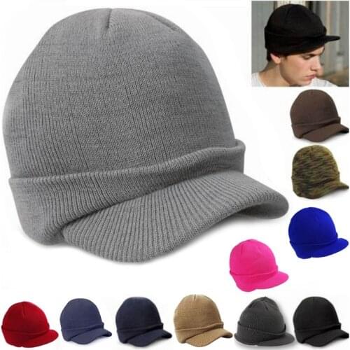 Men Women Winter Knit Baggy Beanie Oversize Fashion Hat Visor Cap