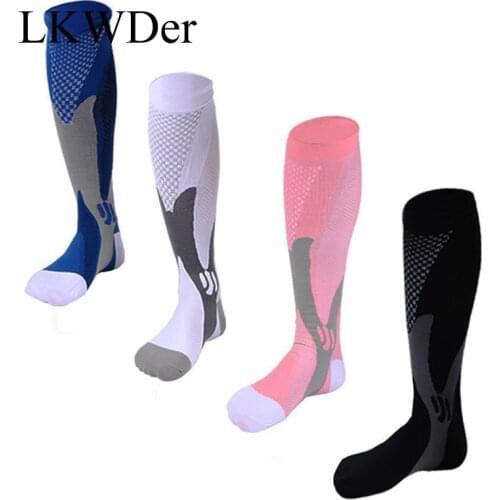 LKWDer 1pair Men Women Leg Support Stretch Compression Socks Below Knee Socks Women Unisex Compression Socks Men Meia Calcetines