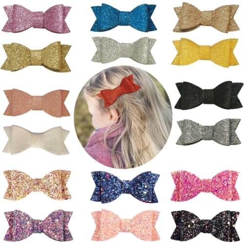 10pcs/Lot 3inch Princess Cute Glitter Hair Bows Kid Hairpin Hair Clip Girls Barrettes Headwear Children Fashion Hair Accessories