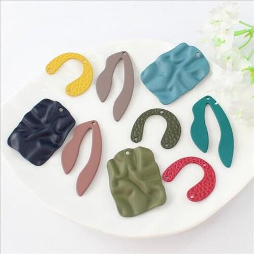 10pcs/lot new creative irregular square charms geometric connectors for diy fashion earrings hanging pendant jewelry accessories