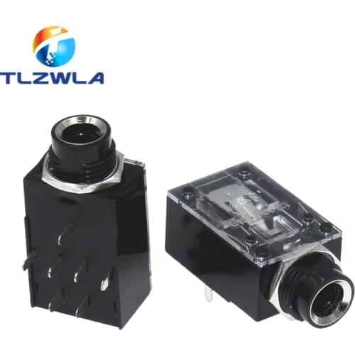 100pcs 6.35mm/6.35 Double channel socket Microphone socket 7pin Jack connector