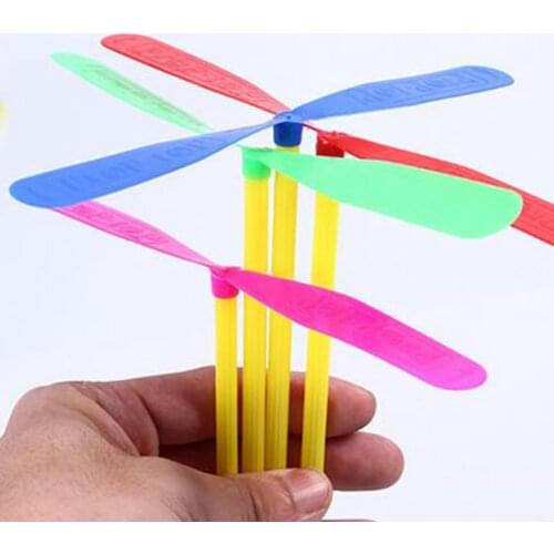 100Pcs Funny Dragonfly Shape Hand Push Flying Propeller Outdoor Sports Game Kids summer toys gift for children party times