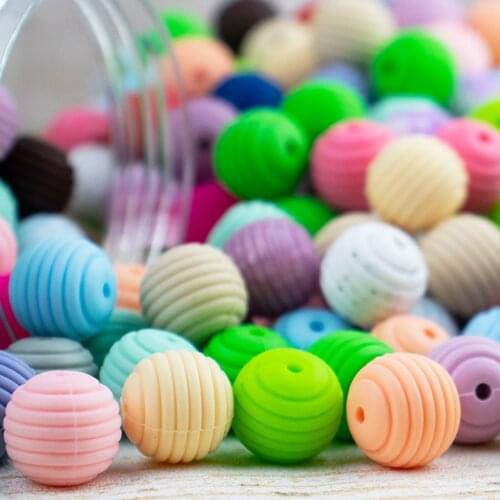 100PCS 15mm Round Silicone Beads For Handmade Silicone Beads BPA Free Food Grade Silicone Beads For Baby Infant Chewable Toys