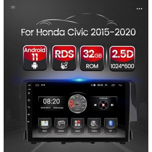 1024x600 HD Android 2+32GB Car Radio Multimedia Video Player Navigation GPS For HONDA CIVIC 2016 2017 2018 2019