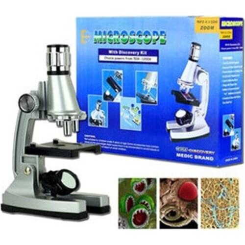 10X-20X Zoom Toy Educational Illuminated LED Lighted Children Biological Microscope for Students with Lamp Prepared Specimen