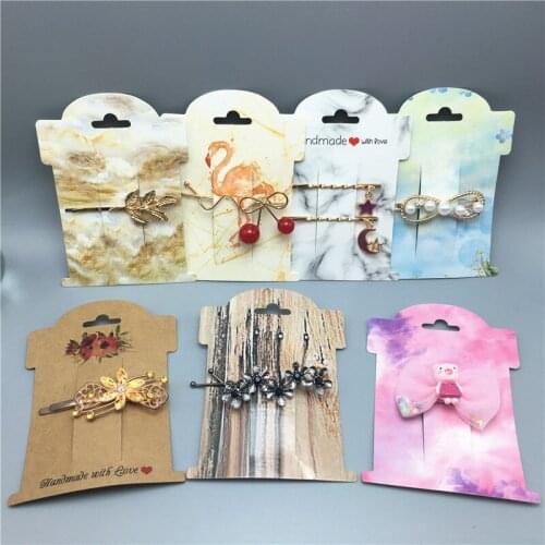12pcs 11x8cm Hairpin cards+12pcs OPP Bags Various style Jewelry Cards hair clip card jewelry display card