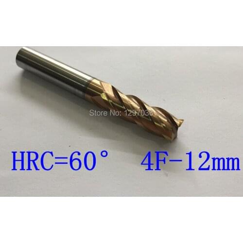 2pcs 4Flutes 12mm carbide Hard alloy cutter,CNC Milling Cutter ,CNC Lathe Tool,Tungsten Carbide End Mill,cutting hardeness 60