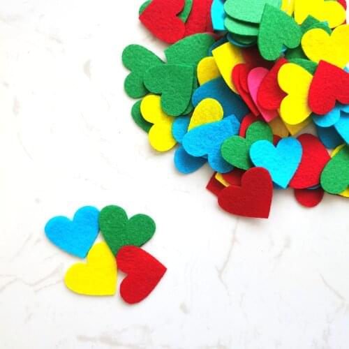 50pcs/Lot Felt 1cm Multi Shapes Patch Applique Felt Scrapbooking Sticker DIY Felt Pads Die Cut Table Scatter Party Decoration