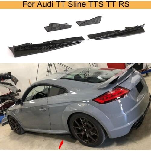 Side Bumper Lip Splitter For Audi TTS TTRS TTS Line 2015-2018 Carbon Fiber Side Skirts Bumper Splitter Apron 4pcs/set
