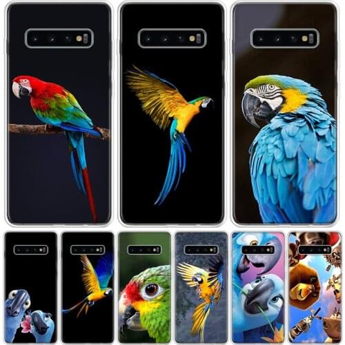 Funny Parrot Blue Color Phone Case For Samsung Galaxy A50 A70 A30S A51 A71 A10 A20E A40 A90 A20S M30S A6 A7 A8 A9 Plus Coque
