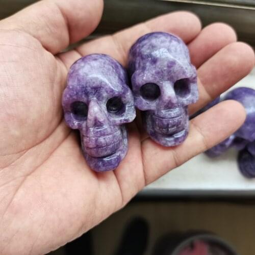 2inch AAA+Natural Ziyun Mother Crystal Carving Skulls Purple Mica Mineral Quartz Witchcraft Supplies Home Furnish 1pcs