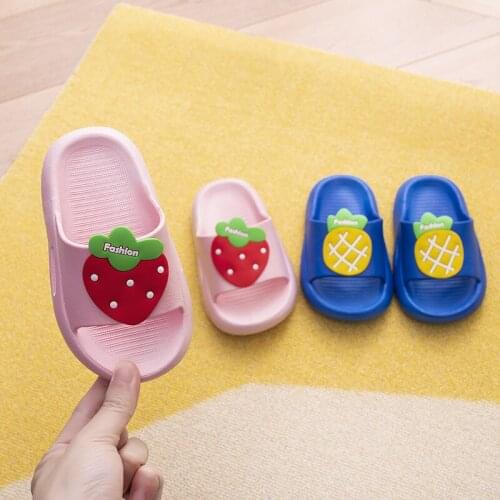 Childrens Slippers Summer Cute Cartoon Fruit Pattern Bathroom Non-slip Indoor And Outdoor Wear Boys And Girls Sandals FRX