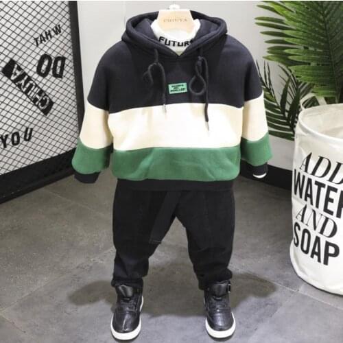 Children set Childrens Clothing Boy Suit Autumn winter Childrens Thickened hoodie Children hoodies,t-shirts,thickened pants
