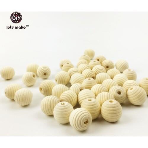 Lets make baby teether 100Pcs 18mm round spiral wood bead no varnish nature wood beads made by Chinese cherry tree baby teether